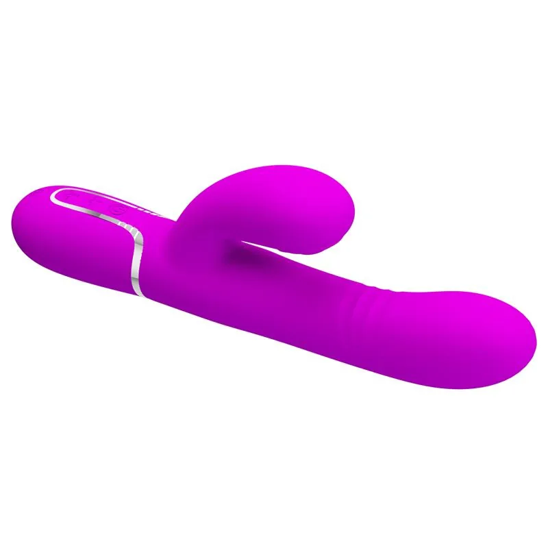 Vibrador Coelho Mariana 4 em 1 em Silicone Fúcsia PrettyLove — vista 4 de 11