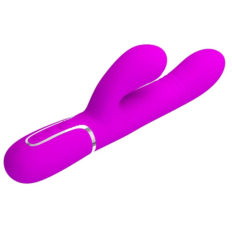 Vibrador Coelho Mariana 4 em 1 em Silicone Fúcsia PrettyLove — vista 5 de 11
