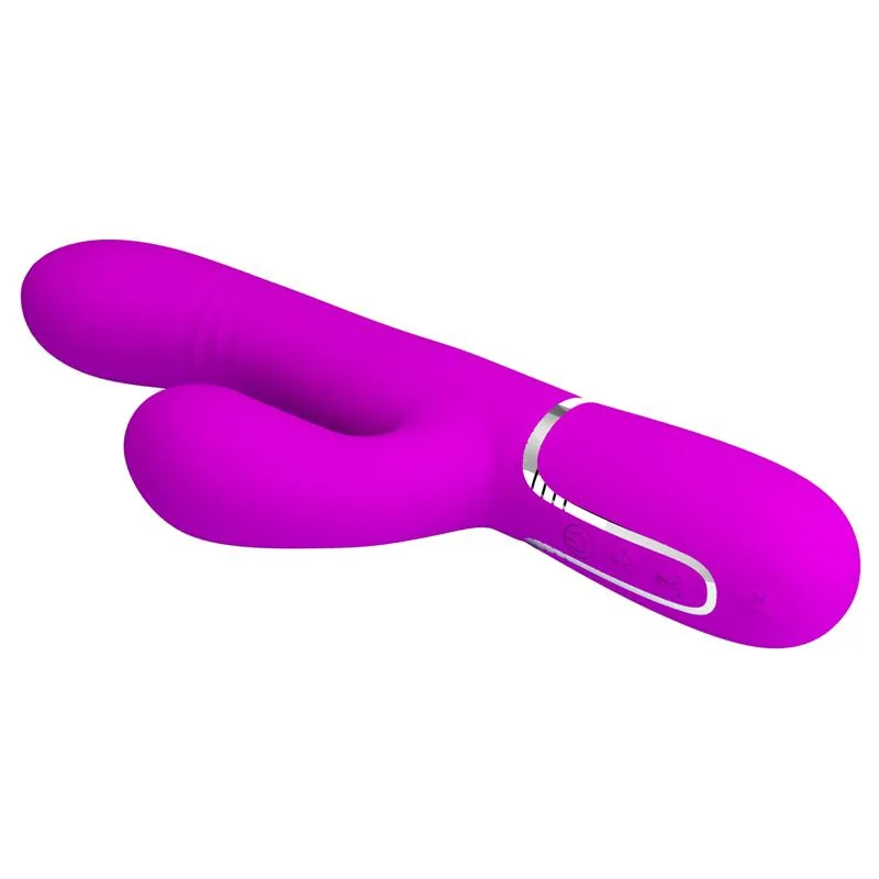 Vibrador Coelho Mariana 4 em 1 em Silicone Fúcsia PrettyLove — vista 6 de 11