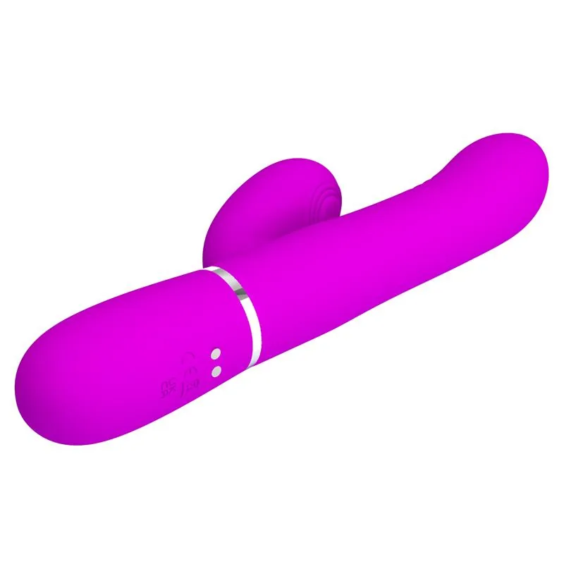 Vibrador Coelho Mariana 4 em 1 em Silicone Fúcsia PrettyLove — vista 7 de 11