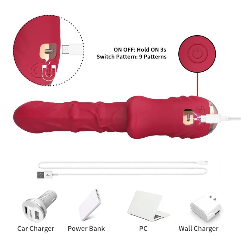 Vibrador com Aquecimento e Movimento Vertical com Ecrã Digital Urban Sky — vista 9 de 10