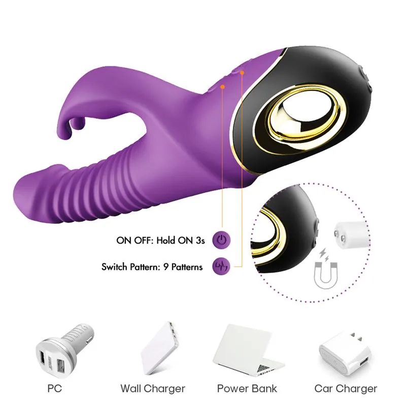 Vibrador com Vaivém e Oscilação 360º Roxo Urban Sky — vista 8 de 11