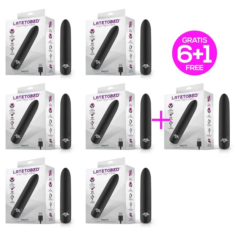 Conjunto 6+1 Shoty Bala Vibratória USB Preta