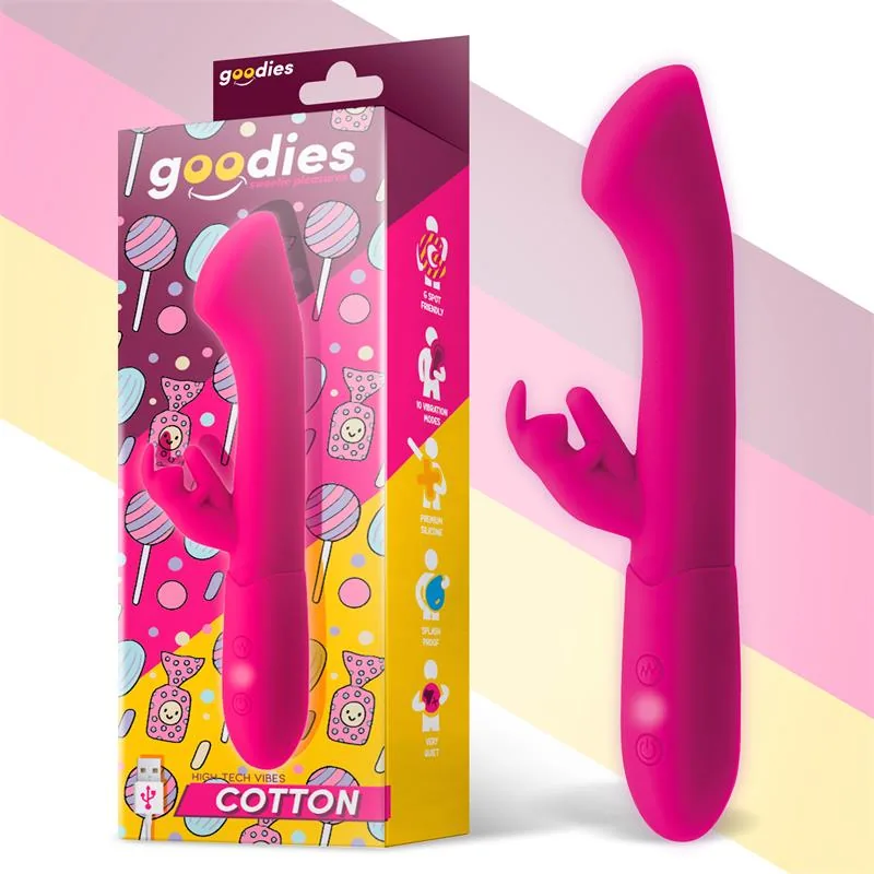 Cotton Vibrador Ponto G e Coelhinho USB Fúcsia