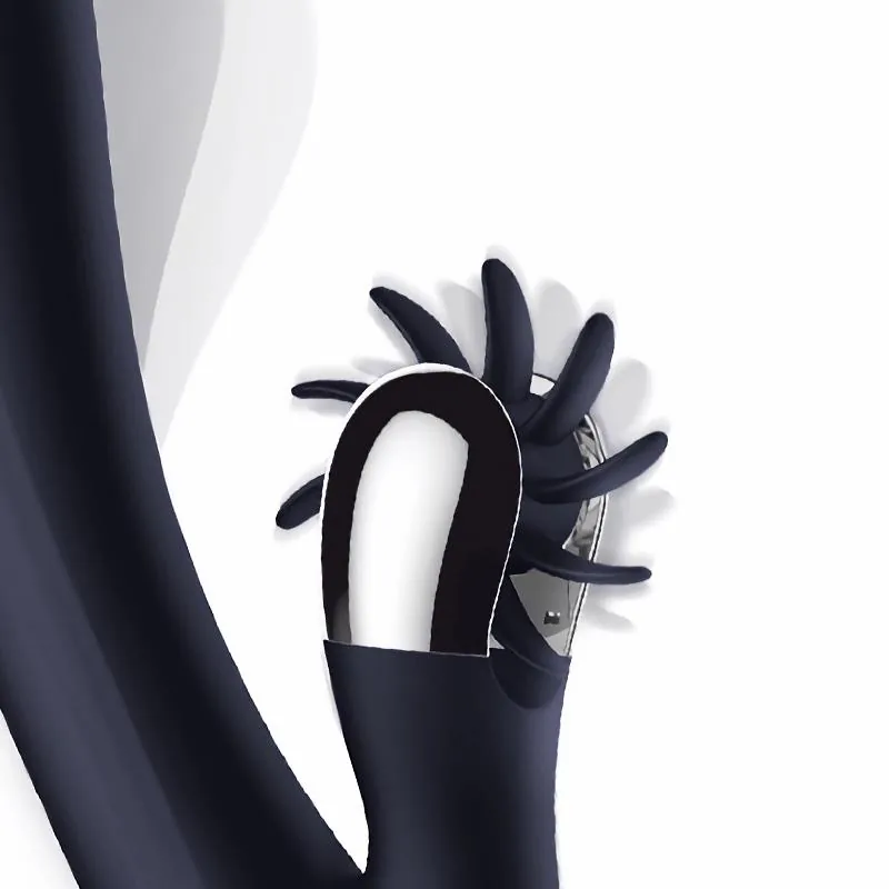Vibrador Darkspace com Língua Rotativa e Movimento de Dedo Azul InToYou — vista 3 de 5