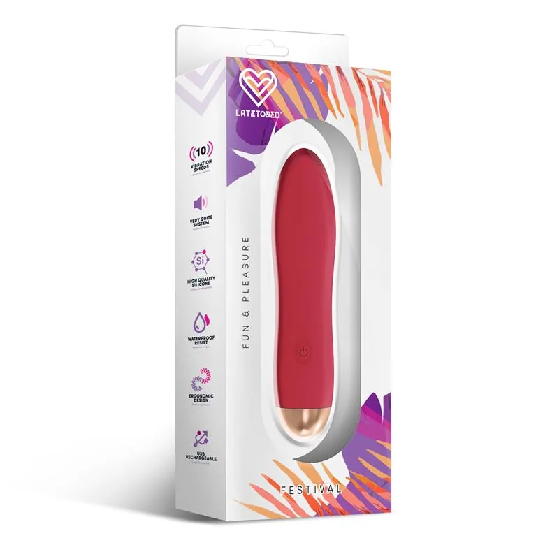 Estimulador Dawel 10 Velocidades Festival Vermelho Ferrugem 14 cm — vista 3 de 3