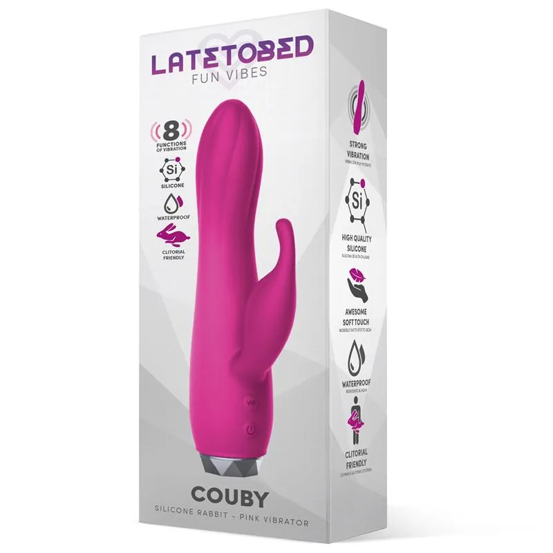 Vibrador de Coelho Couby em Silicone Rosa LateToBed — vista 2 de 4