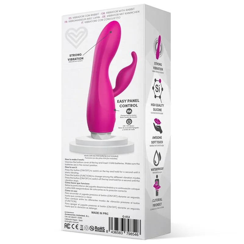Vibrador de Coelho Couby em Silicone Rosa LateToBed — vista 3 de 4