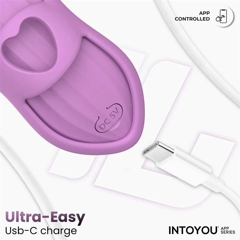 Vibrador de Dedo Laia com Aquecimento e Manga com Aplicação Lavanda InToYou — vista 10 de 17