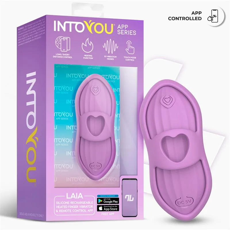 Vibrador de Dedo Laia com Aquecimento e Manga com Aplicação Lavanda InToYou — vista 16 de 17
