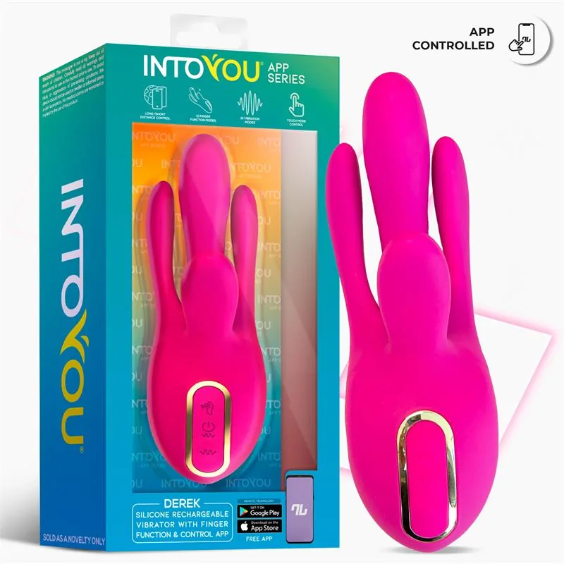 Vibrador Derek com Movimento de Dedo 3 Motores e Aplicação InToYou — vista 2 de 9