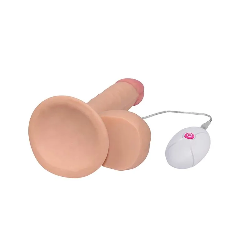 Vibrador Realista The Ultra Soft Dude com Vibração Lovetoy Natural 19 cm — vista 2 de 3