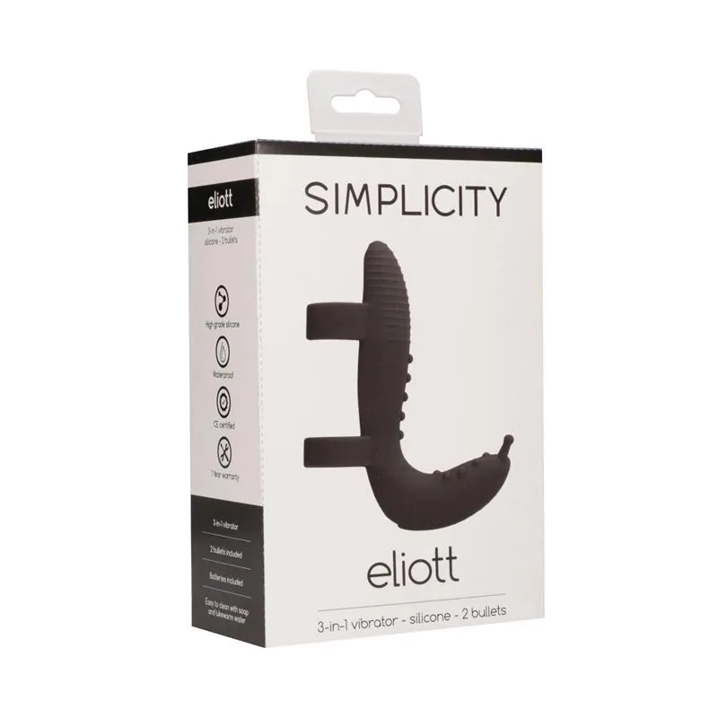 Vibrador Eliott com Extensão Preto — vista 3 de 5