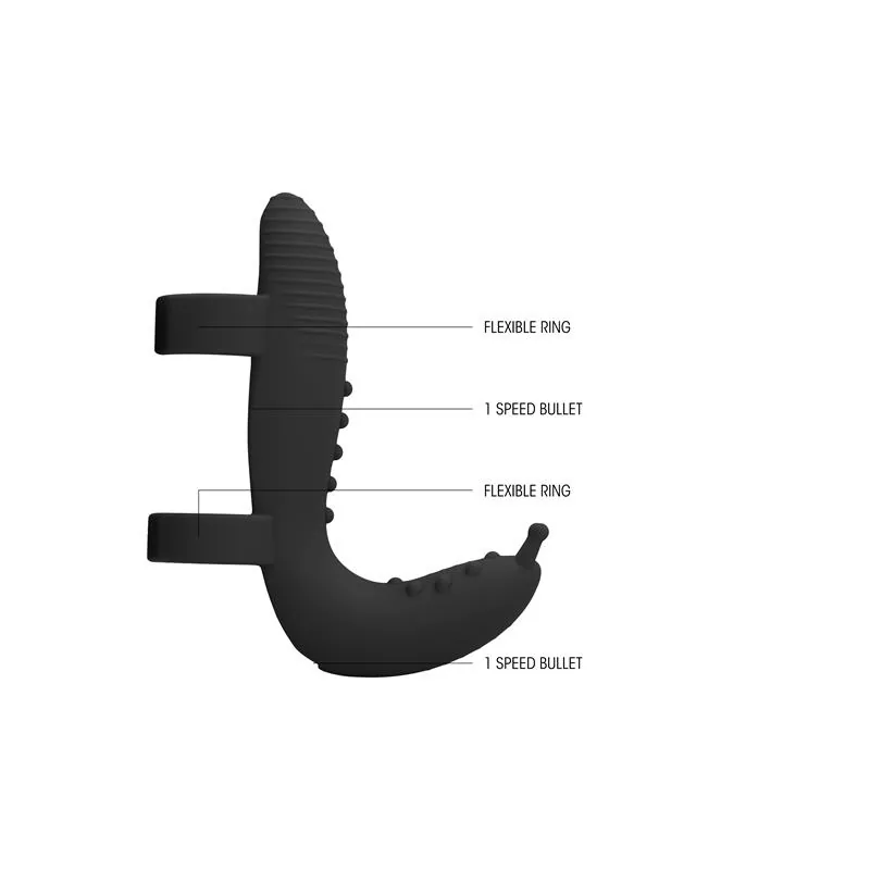 Vibrador Eliott com Extensão Preto — vista 4 de 5