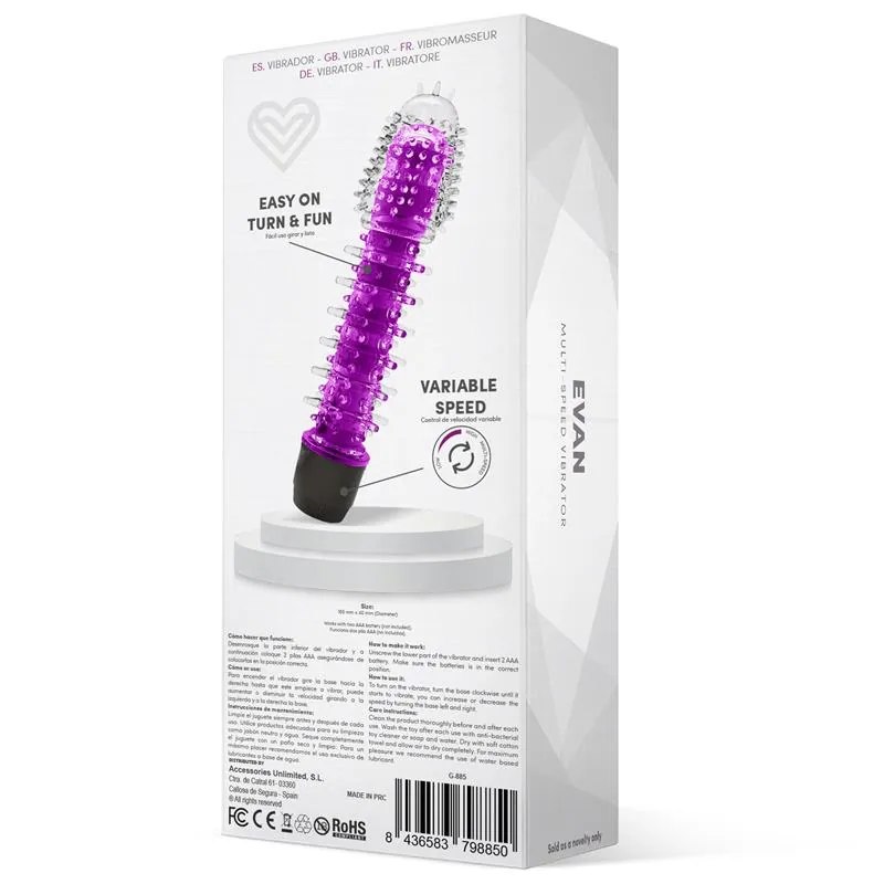 Evan Vibrador Multivelocidade Roxo — vista 3 de 3
