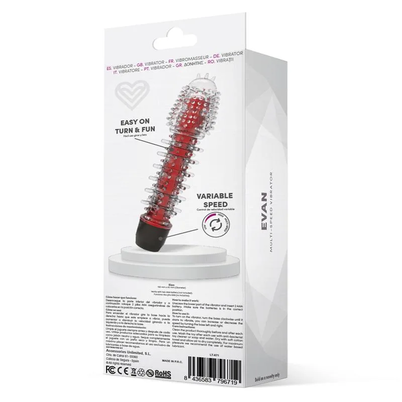 Evan Vibrador Multivelocidade Vermelho — vista 3 de 3