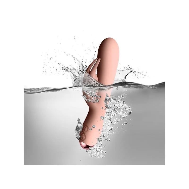 Vibrador Flutter Rabbit com Coelho e Duplo Motor Rosa Rocksoff — vista 3 de 4