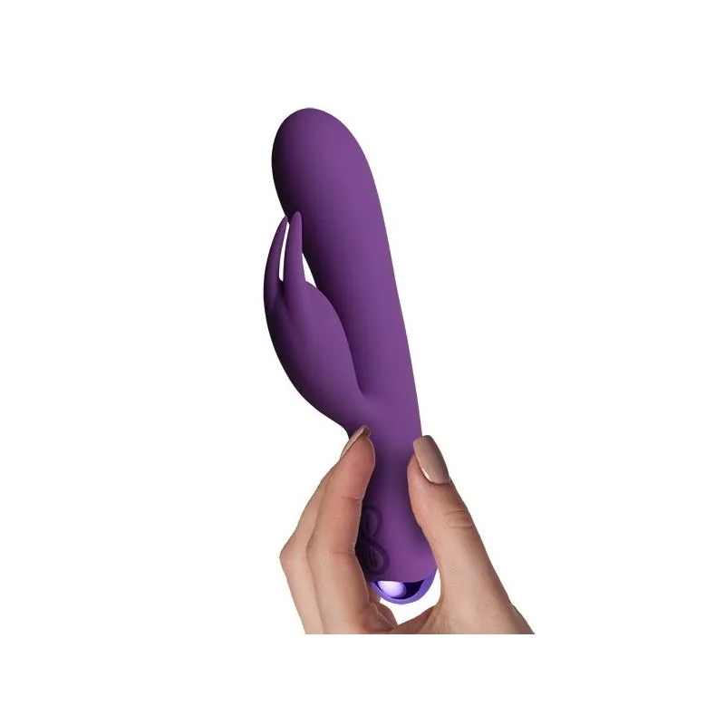 Vibrador Flutter Rabbit com Coelho e Duplo Motor Roxo Rocksoff — vista 3 de 4