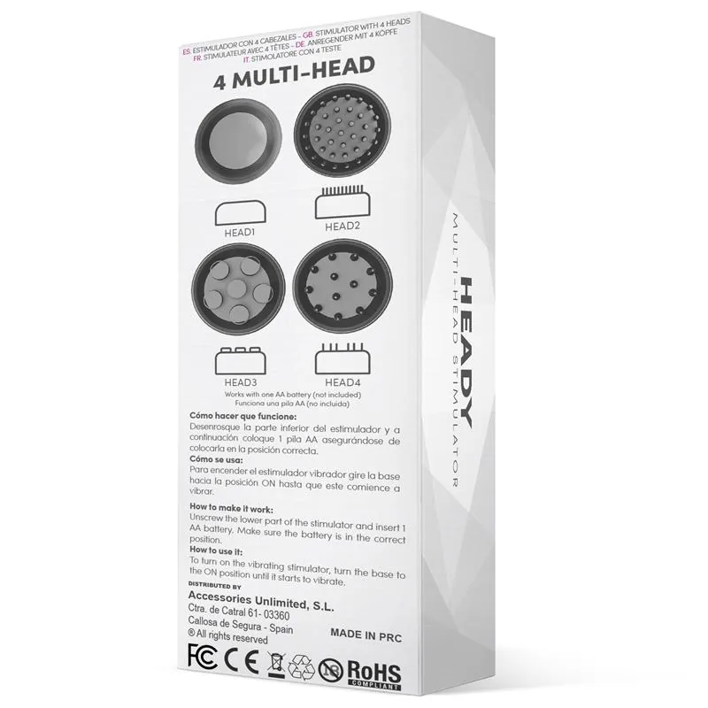 Heady Estimulador com 4 Cabeças Preto — vista 3 de 3