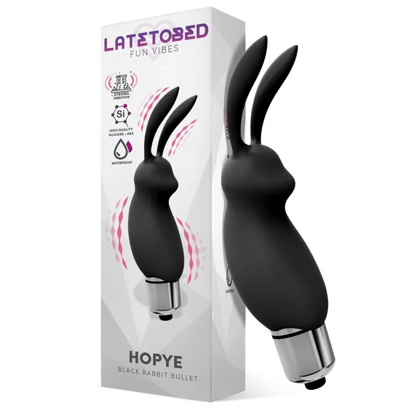 Hopye Bala Vibratória Coelhinho Silicone Preto