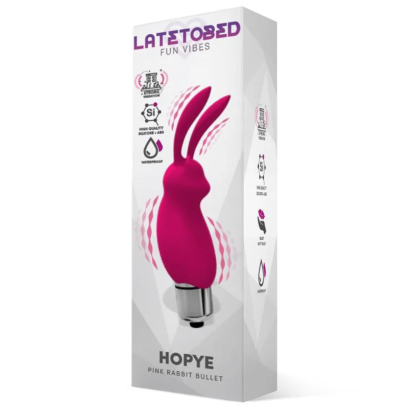 Hopye Bala Vibratória Coelhinho Silicone Rosa — vista 2 de 3