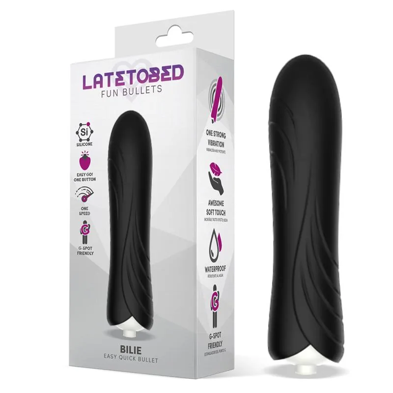 Bala Vibratória Bilie Silicone LateToBed Preto