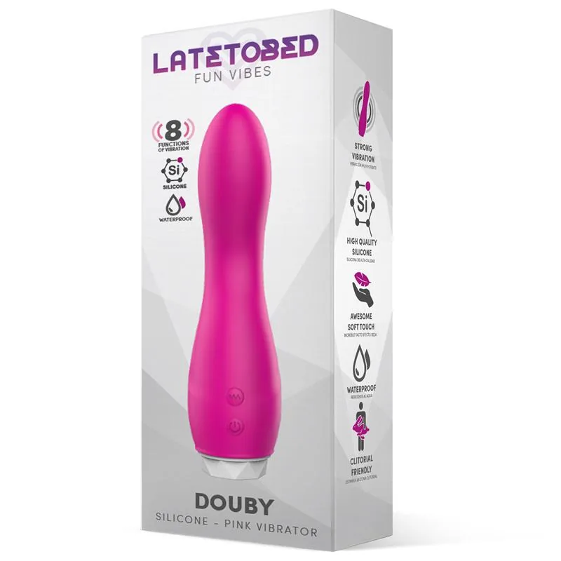 LateToBed Douby Vibrador Silicone Rosa — vista 2 de 3