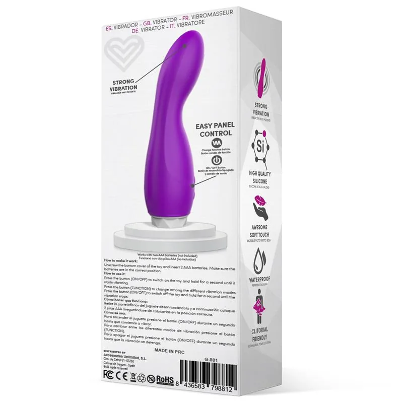 LateToBed Douby Vibrador Silicone Roxo — vista 3 de 3