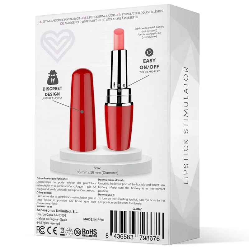Estimulador Viblips Batom LateToBed Vermelho — vista 3 de 3