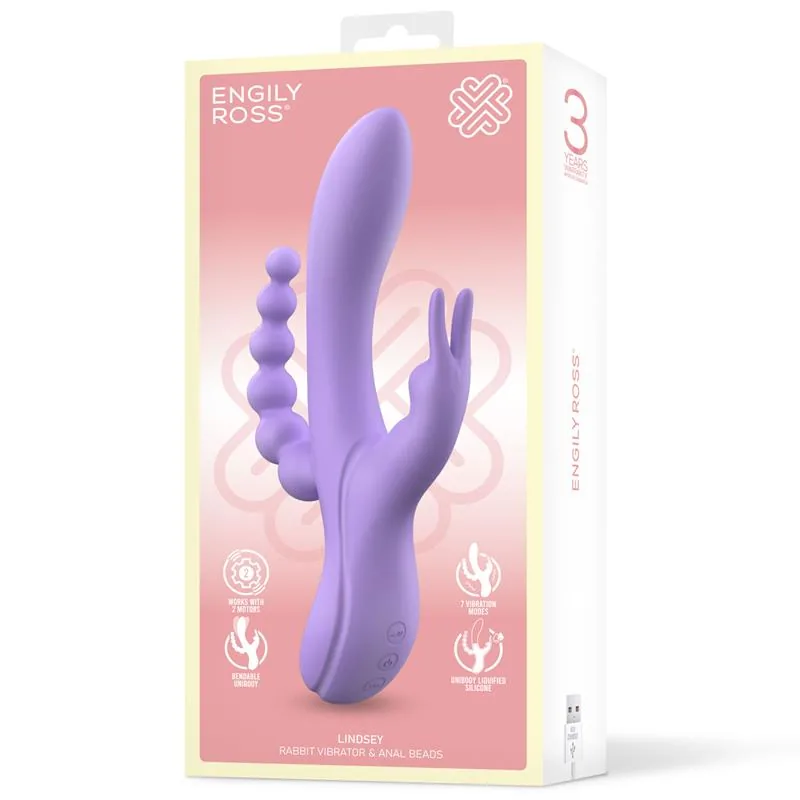 Vibrador Lindsay com Corrente Anal e 2 Motores Engily Ross — vista 8 de 8