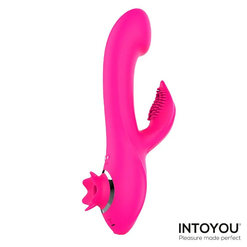 Vibrador Magnólia com Sucção Rosa Intoyou — vista 3 de 7