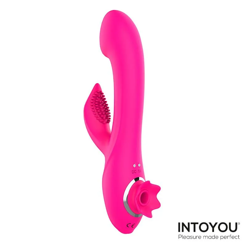 Vibrador Magnólia com Sucção Rosa Intoyou — vista 4 de 7