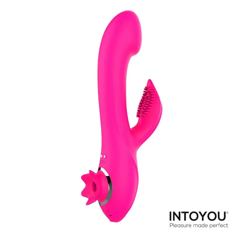 Vibrador Magnólia com Sucção Rosa Intoyou — vista 6 de 7