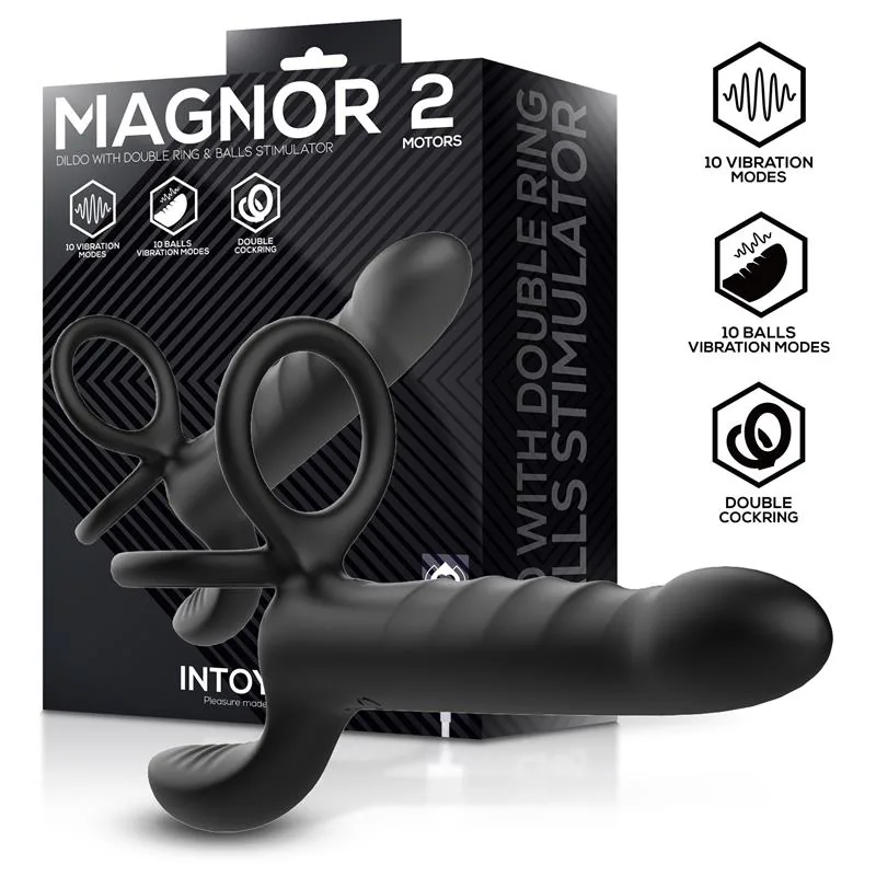Vibrador Magnor com Anel Duplo e Estimulador de Testículos Intoyou