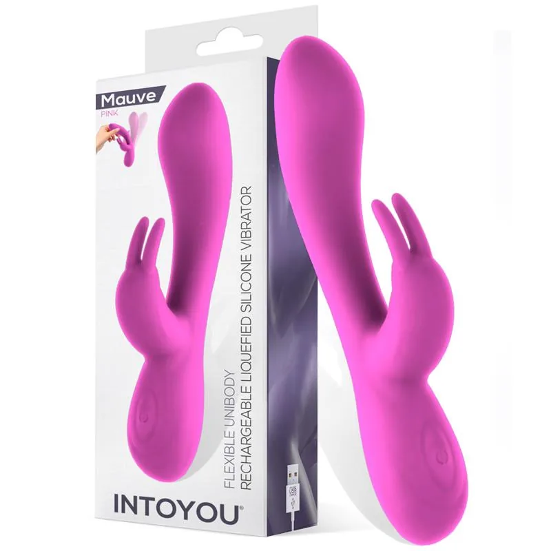 Mauve Vibrador Corpo Único Silicone Líquido Rosa