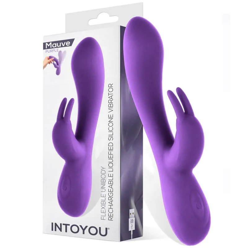 Mauve Vibrador Corpo Único Silicone Líquido Roxo