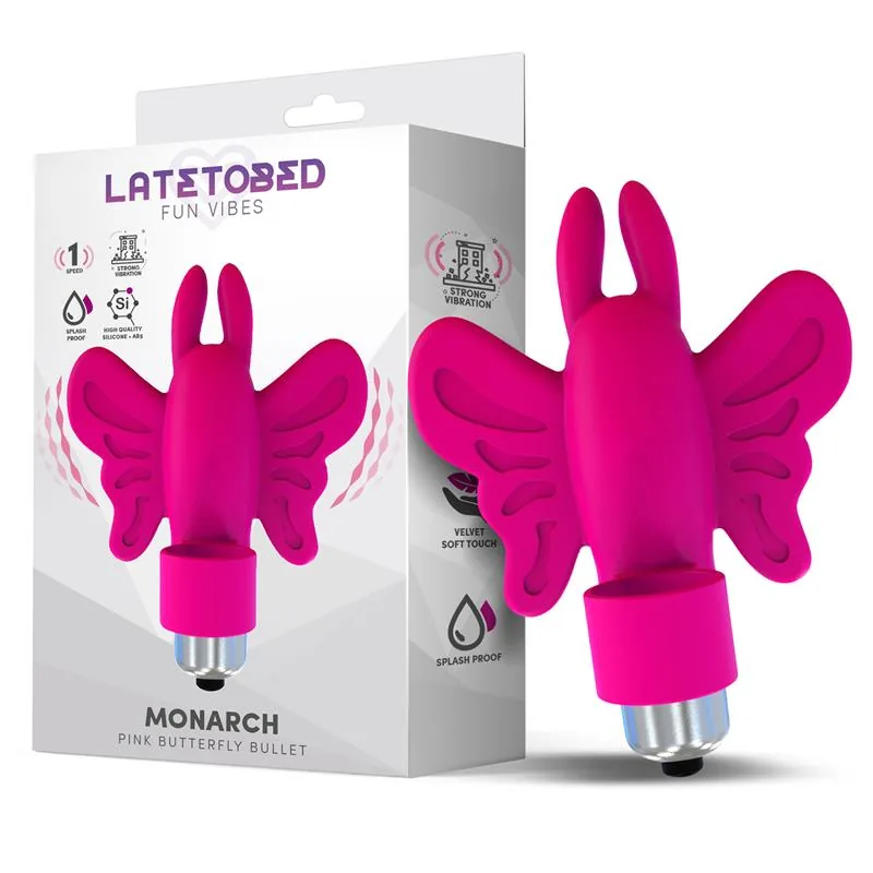 Monarch Bala Vibratória Borboleta Silicone Rosa