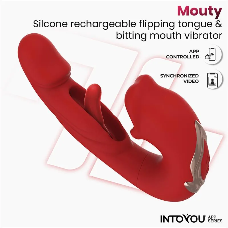 Vibrador Mouty com Função de Mordisco e Flipping com Aplicação Intoyou — vista 3 de 9