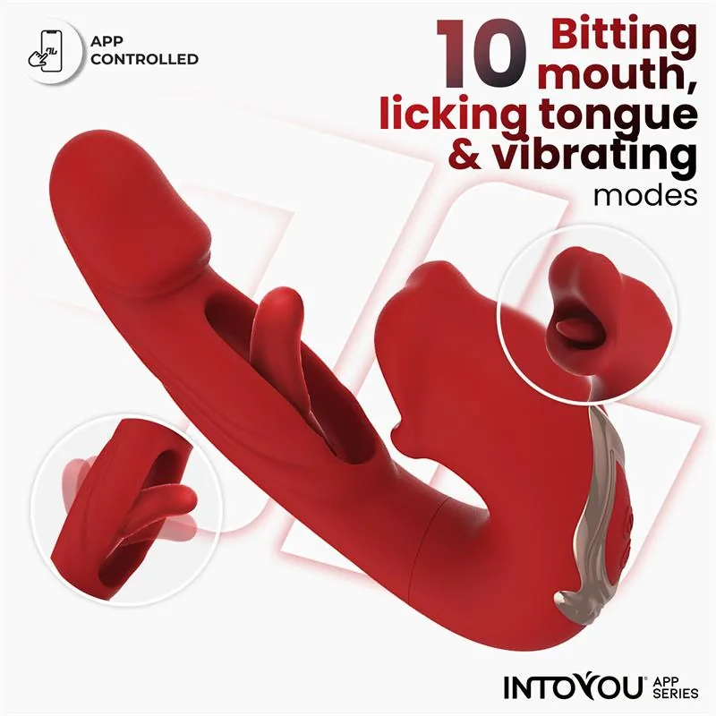 Vibrador Mouty com Função de Mordisco e Flipping com Aplicação Intoyou — vista 4 de 9