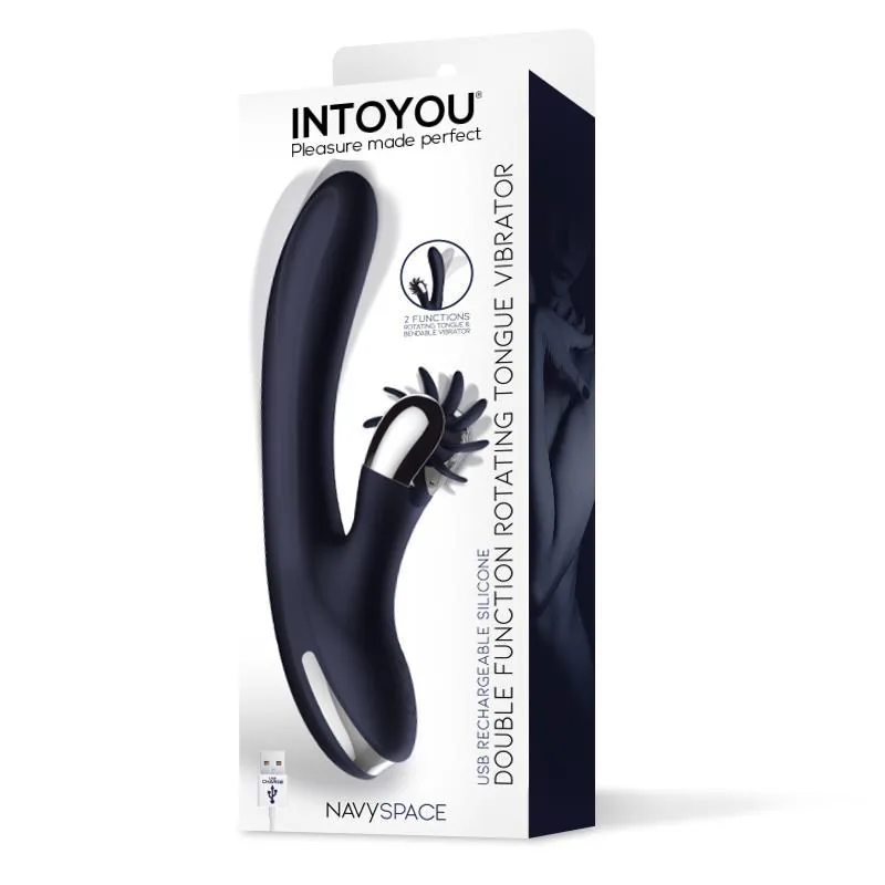 Vibrador Navyspace com Línguas Rotativas Azul InToYou — vista 5 de 5