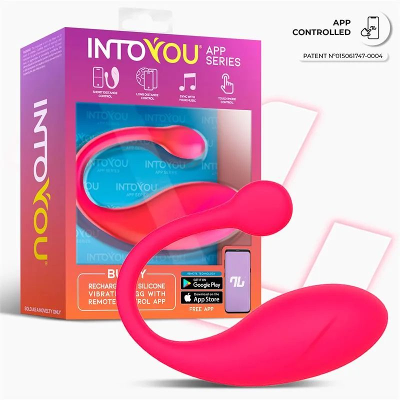 Vibrador Ovo Bulby com Aplicação Intoyou Rosa Intenso — vista 2 de 9