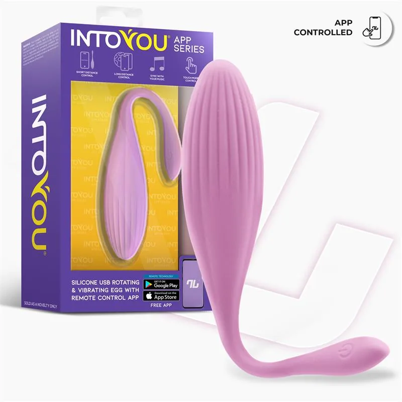Vibrador Ovo com Bolas Internas, Rotação e Aplicação USB InToYou — vista 2 de 9