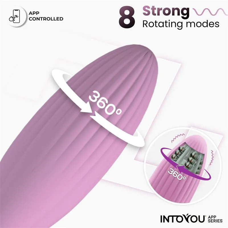 Vibrador Ovo com Bolas Internas, Rotação e Aplicação USB InToYou — vista 4 de 9