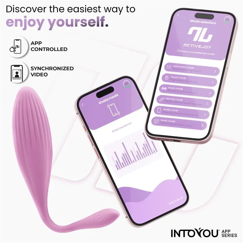Vibrador Ovo com Bolas Internas, Rotação e Aplicação USB InToYou — vista 6 de 9