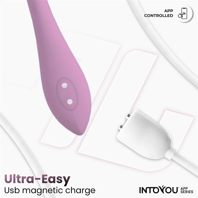 Vibrador Ovo com Bolas Internas, Rotação e Aplicação USB InToYou — vista 8 de 9