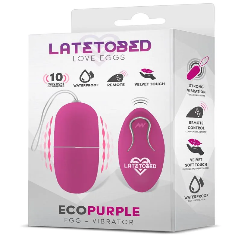 Vibrador Ovo Ecopurple com Comando à Distância Roxo LateToBed — vista 2 de 5
