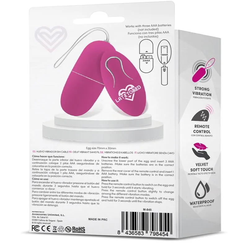 Vibrador Ovo Ecopurple com Comando à Distância Roxo LateToBed — vista 3 de 5