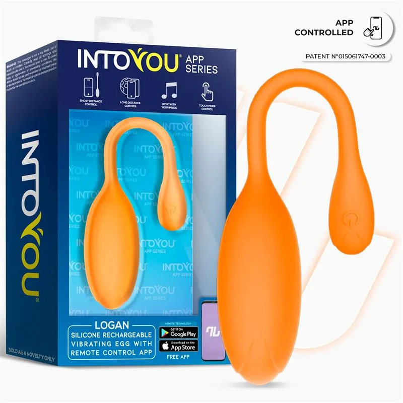 Vibrador Ovo Logan com Aplicação em Silicone de Peça Única Laranja InToYou — vista 2 de 9