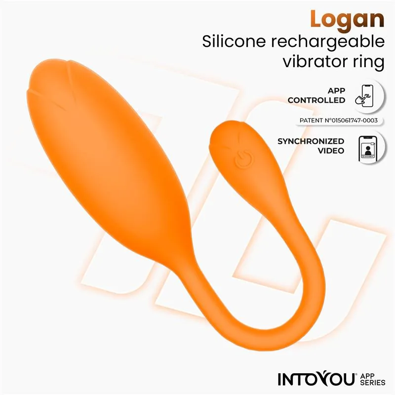 Vibrador Ovo Logan com Aplicação em Silicone de Peça Única Laranja InToYou — vista 3 de 9