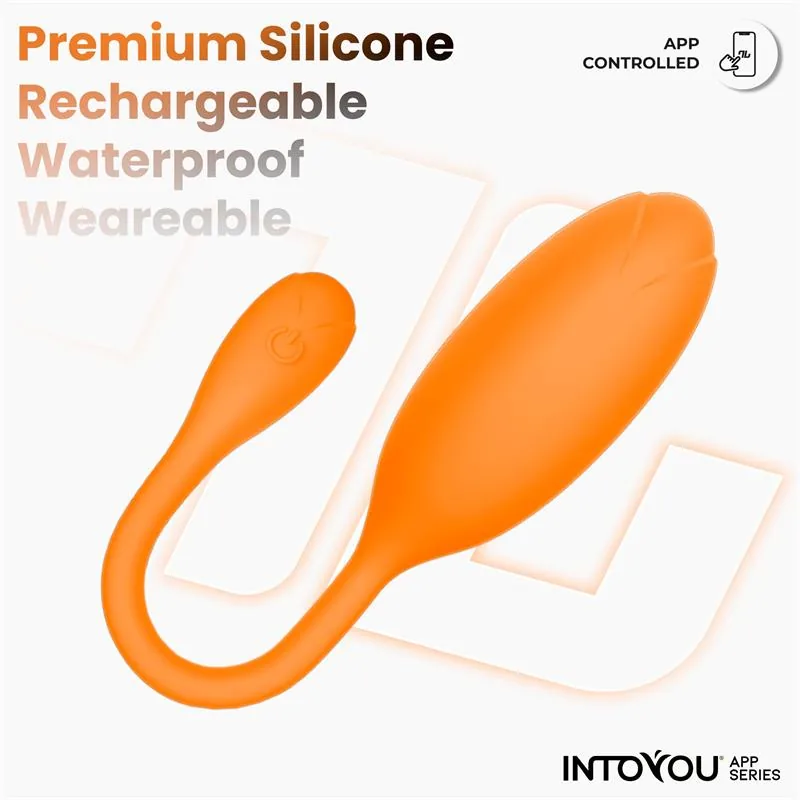 Vibrador Ovo Logan com Aplicação em Silicone de Peça Única Laranja InToYou — vista 4 de 9